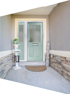 Green composite door installed in Macclesfield