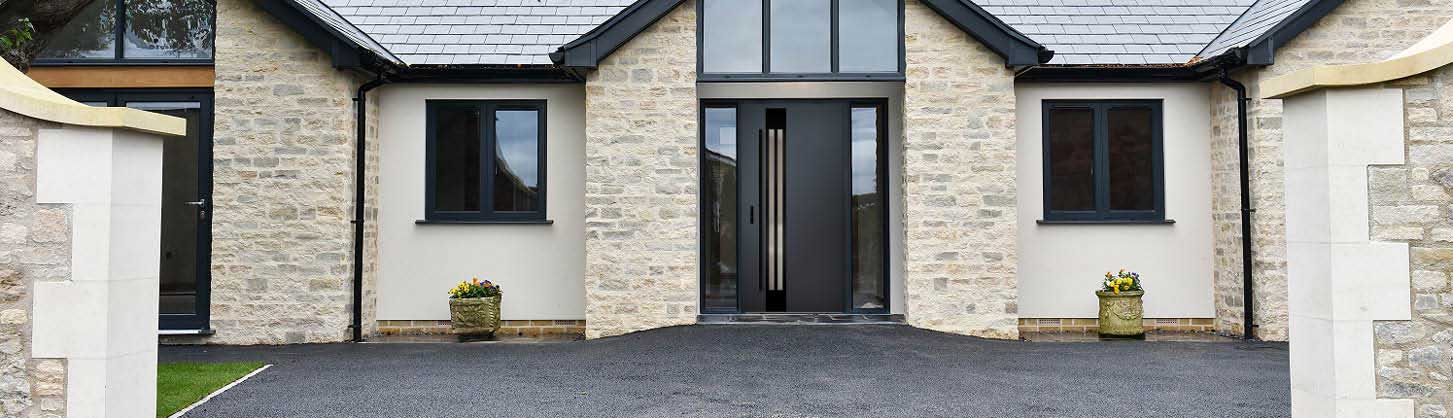 Modern grey front door